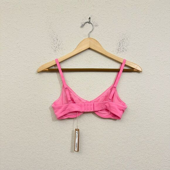 SKIMS Cotton Jersey T-Shirt Bra Sugar Pink Underwired Stretch NWT - Picture 2 of 14